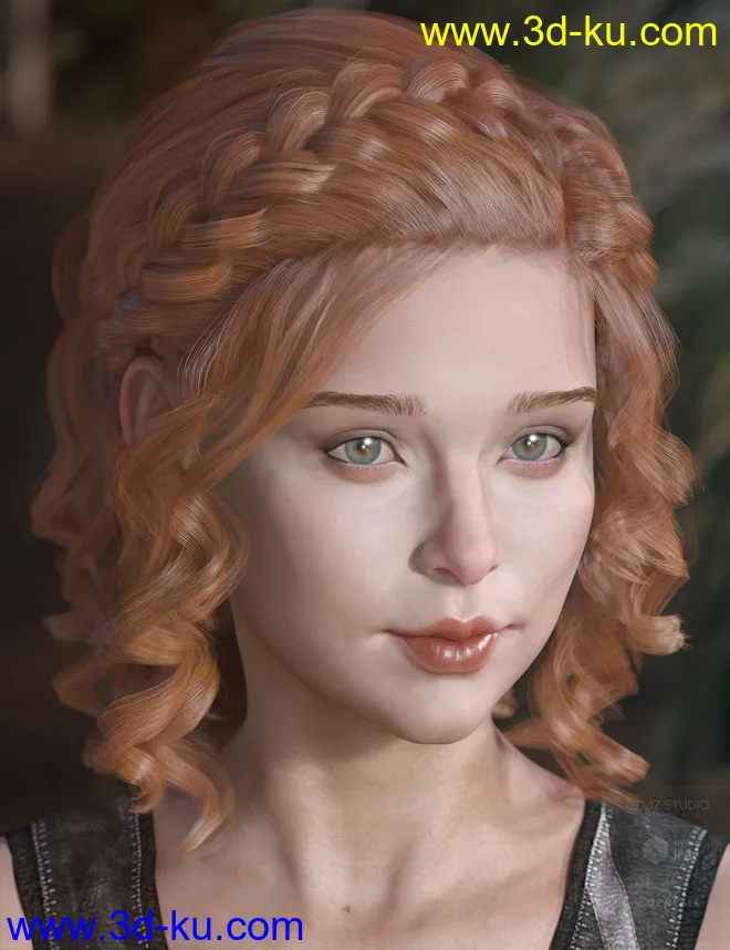 Mercedes Hair for Genesis 3 and 8 Female(s)模型的图片2