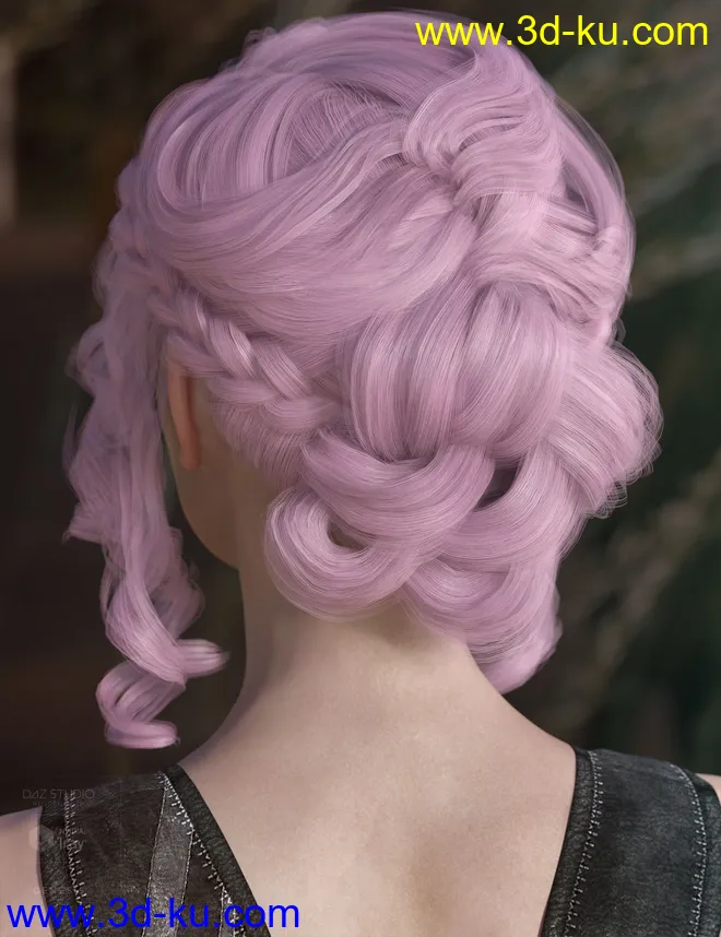 Mercedes Hair for Genesis 3 and 8 Female(s)模型的图片6