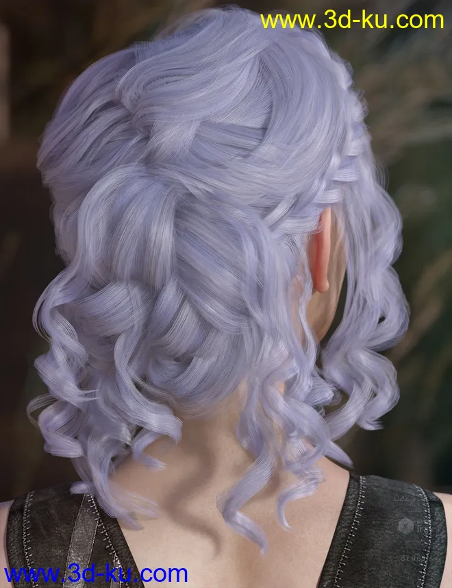 Mercedes Hair for Genesis 3 and 8 Female(s)模型的图片8