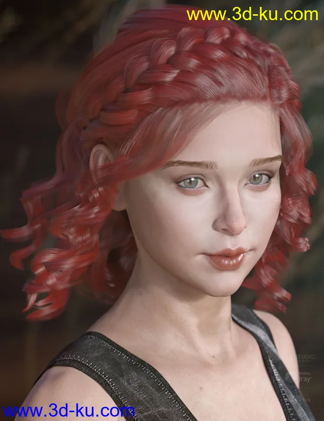 Mercedes Hair for Genesis 3 and 8 Female(s)模型的图片11