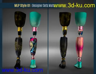 3D打印模型Modern Leg Prosthetic for Genesis 3 and 8 Female的图片