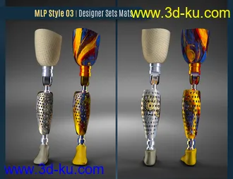 3D打印模型Modern Leg Prosthetic for Genesis 3 and 8 Female的图片