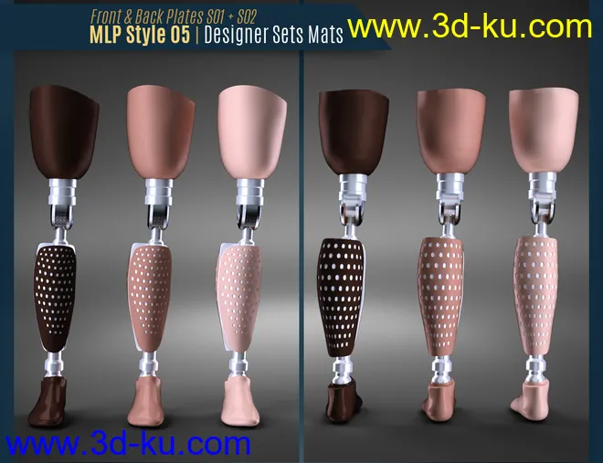 Modern Leg Prosthetic for Genesis 3 and 8 Female模型的图片7