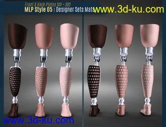 3D打印模型Modern Leg Prosthetic for Genesis 3 and 8 Female的图片