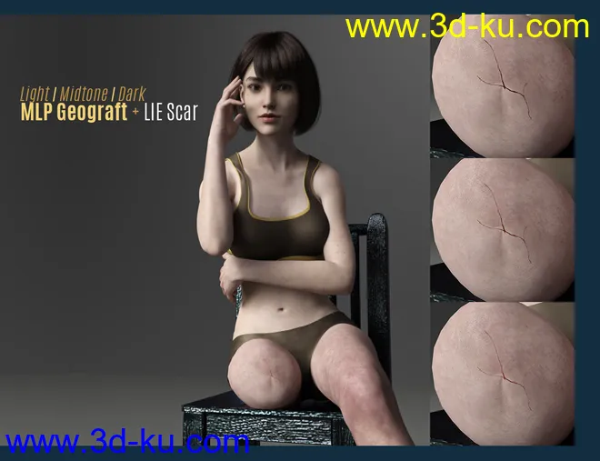 Modern Leg Prosthetic for Genesis 3 and 8 Female模型的图片11