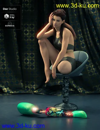 3D打印模型Modern Leg Prosthetic for Genesis 3 and 8 Female的图片