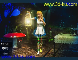 3D打印模型Modern Leg Prosthetic for Genesis 3 and 8 Female的图片