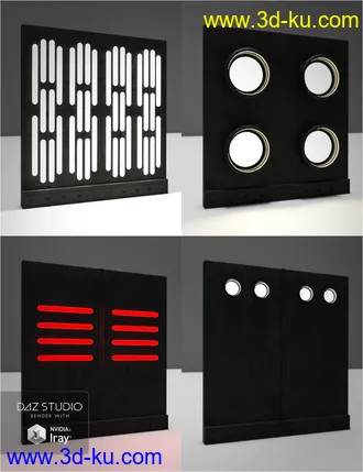 3D打印模型Modular Sci-Fi Wall Lights的图片