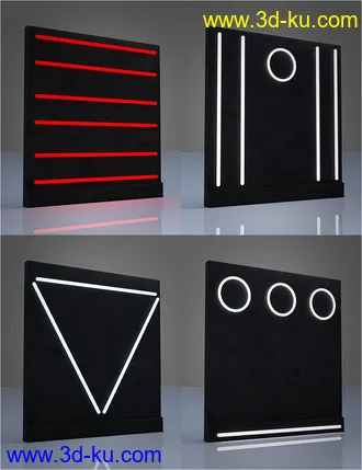 3D打印模型Modular Sci-Fi Wall Lights的图片