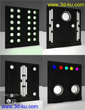 3D打印模型Modular Sci-Fi Wall Lights的图片