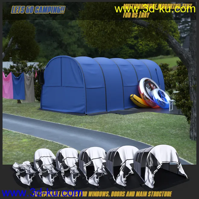 Morphing Tent for DS Iray - Family, Military and Medical模型的图片1