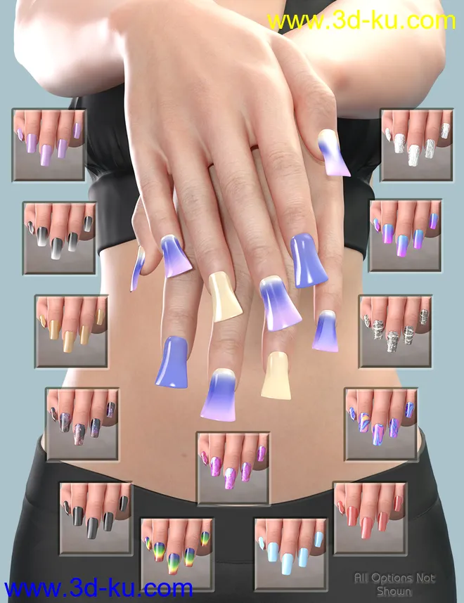 Mst Genesis 8 Females Mega Nails MR模型的图片4