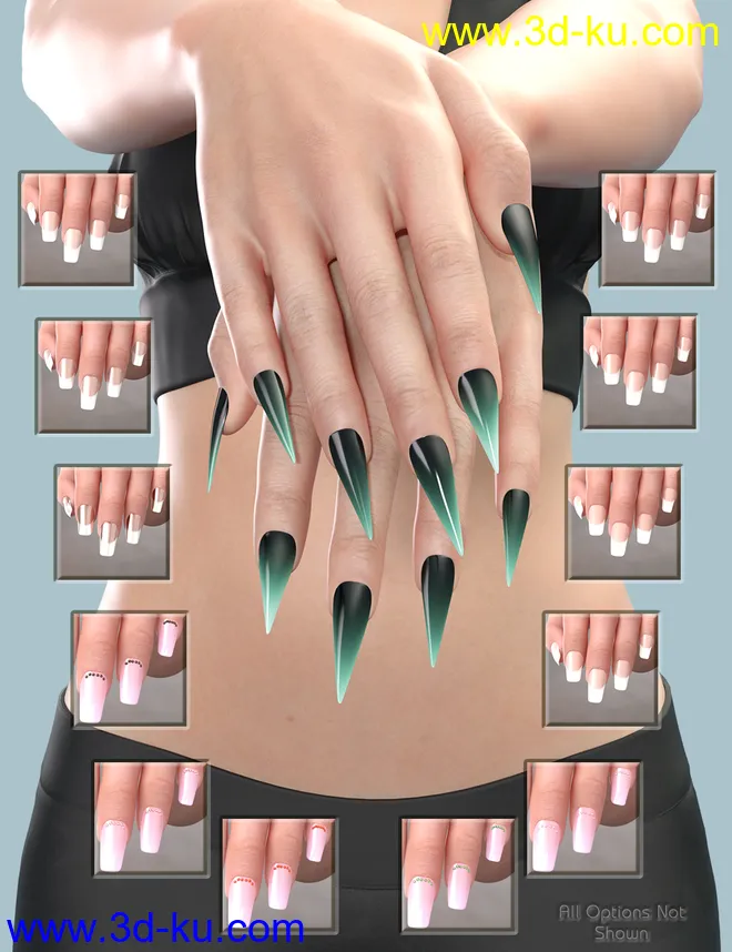 Mst Genesis 8 Females Mega Nails MR模型的图片6