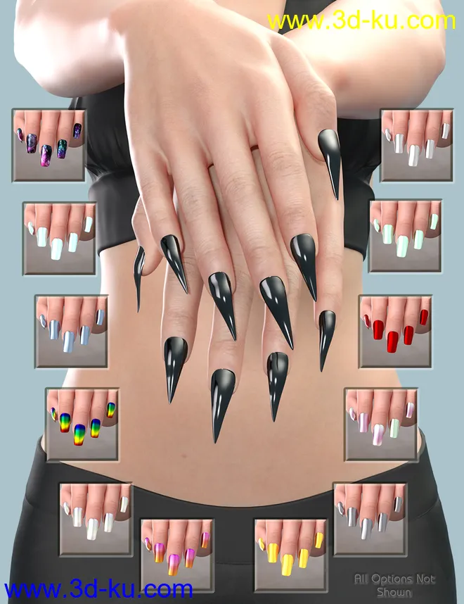 Mst Genesis 8 Females Mega Nails MR模型的图片7