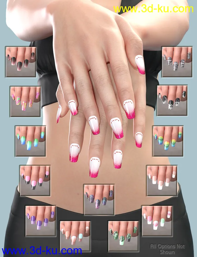 Mst Genesis 8 Females Mega Nails MR模型的图片8