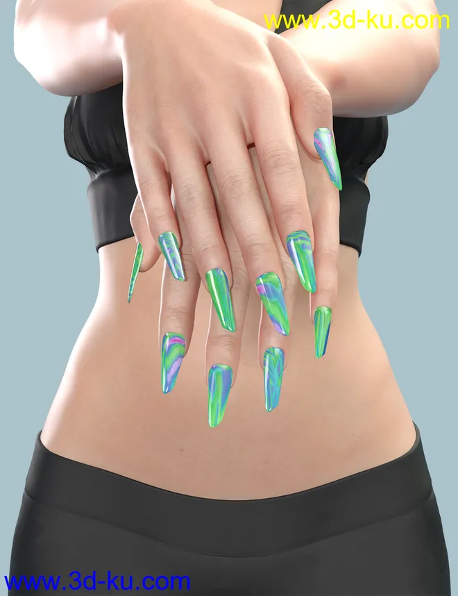 Mst Genesis 8 Females Mega Nails MR模型的图片9