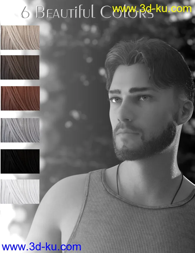 Nathan Fade Haircut and Beard for Genesis 8 Male(s)模型的图片9