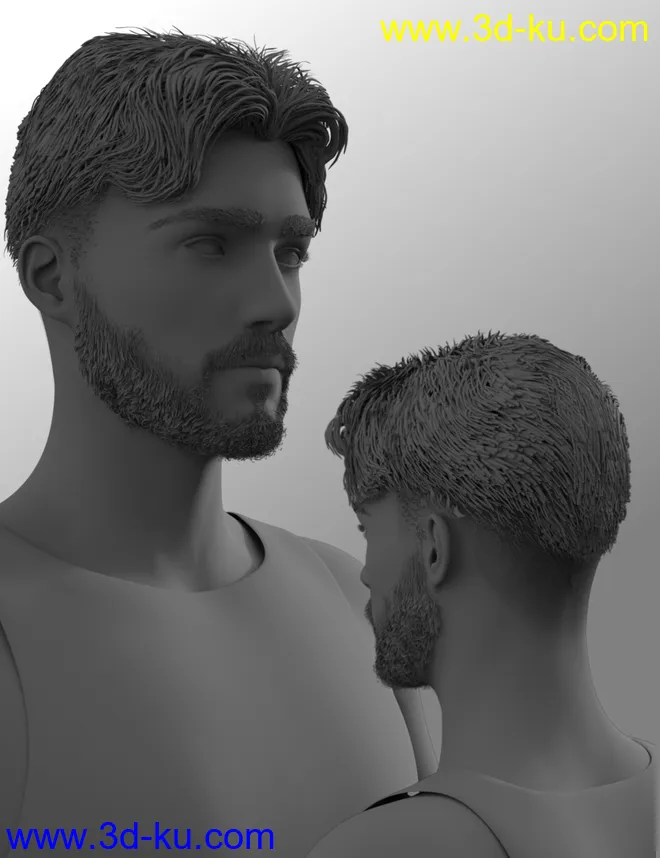 Nathan Fade Haircut and Beard for Genesis 8 Male(s)模型的图片10