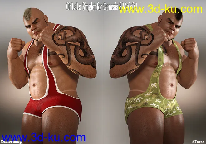 OhLaLa Singlet for Genesis 8 Male dForce模型的图片1