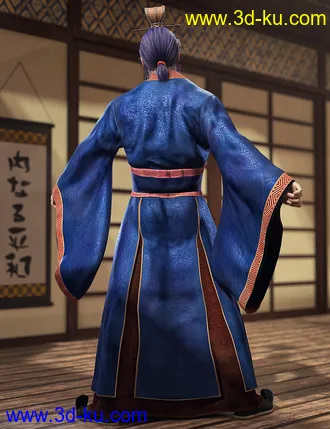 3D打印模型Peacock Hanfu Outfit for Genesis 8 Male(s)的图片