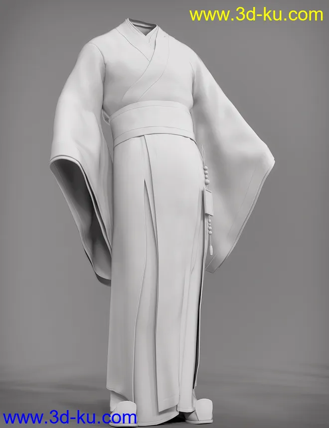 Peacock Hanfu Outfit for Genesis 8 Male(s)模型的图片4