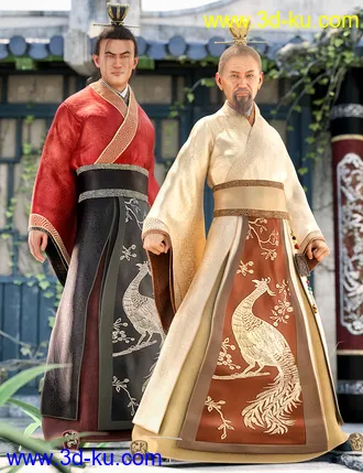 3D打印模型Peacock Hanfu Outfit Textures的图片