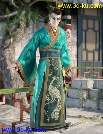 3D打印模型Peacock Hanfu Outfit Textures的图片
