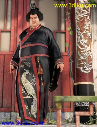 3D打印模型Peacock Hanfu Outfit Textures的图片