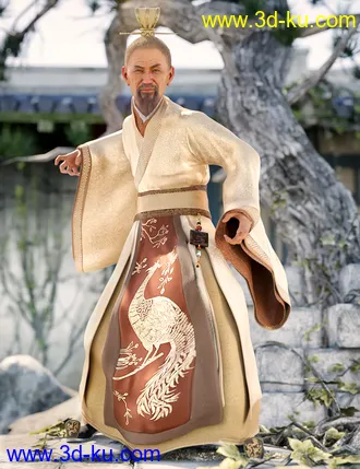 3D打印模型Peacock Hanfu Outfit Textures的图片