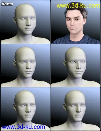 3D打印模型People of Earth - Faces of Asia Genesis 8 Male的图片