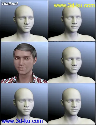 3D打印模型People of Earth - Faces of Asia Genesis 8 Male的图片