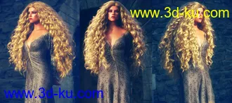 Primavera Hair with dForce for Genesis 8 Female(s)模型的图片2