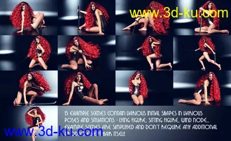 3D打印模型Primavera Hair with dForce for Genesis 8 Female(s)的图片