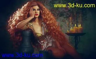 Primavera Hair with dForce for Genesis 8 Female(s)模型的图片19