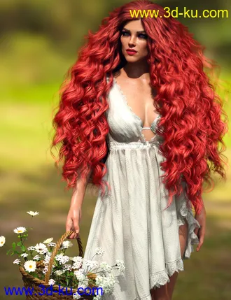 Primavera Hair with dForce for Genesis 8 Female(s)模型的图片24