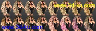Primavera Hair with dForce for Genesis 8 Female(s)模型的图片25