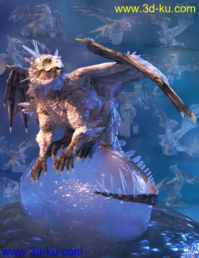 Quixotry's Crystal Dragon Poses模型的图片1
