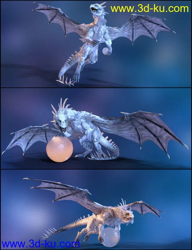 Quixotry's Crystal Dragon Poses模型的图片2