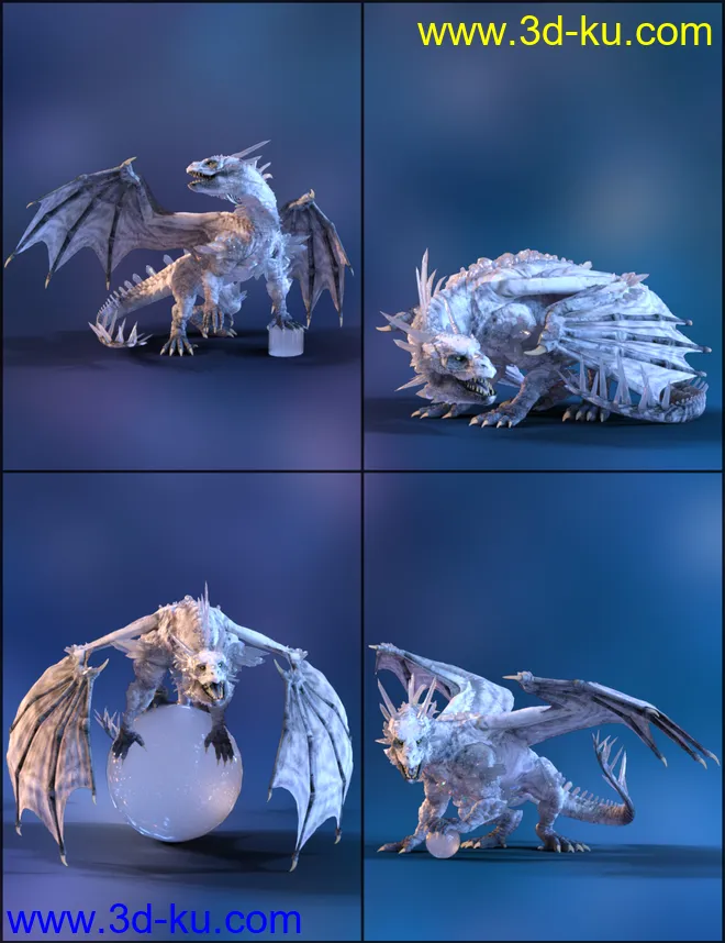 Quixotry's Crystal Dragon Poses模型的图片3