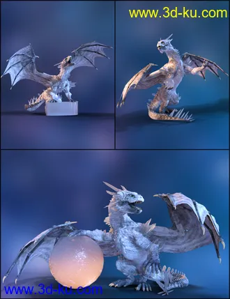 3D打印模型Quixotry's Crystal Dragon Poses的图片