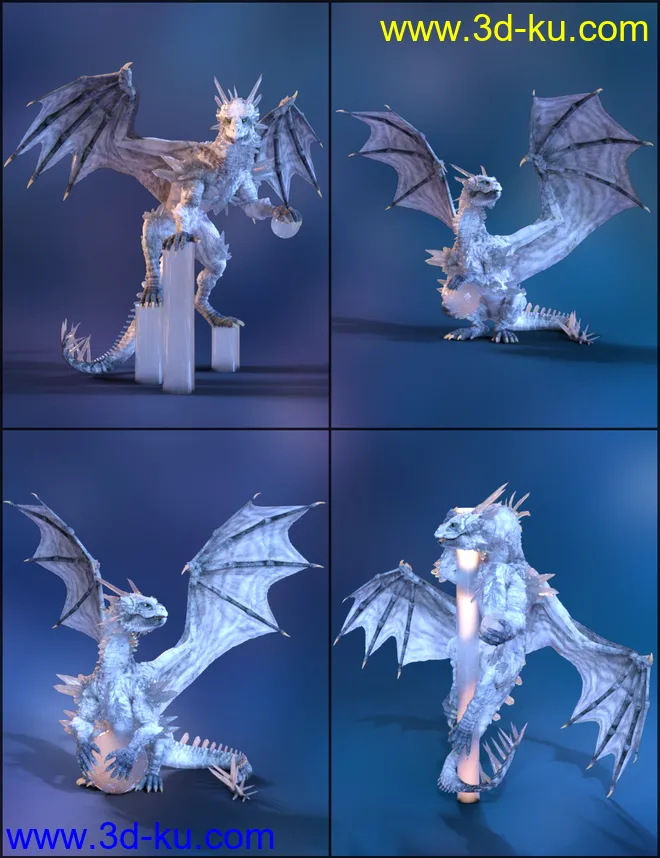 Quixotry's Crystal Dragon Poses模型的图片5