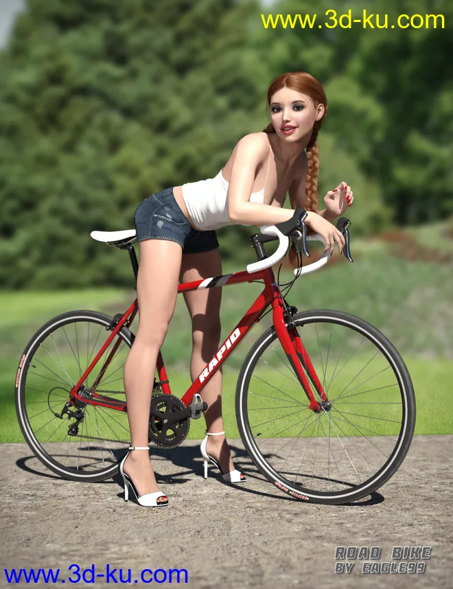 Road Bike and Poses for Genesis 3 and 8模型的图片3