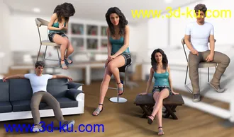 3D打印模型Sit Down Poses for Genesis 8的图片