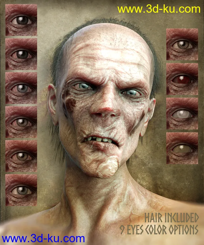 Skalle the Undead for Genesis 8 Male模型的图片6