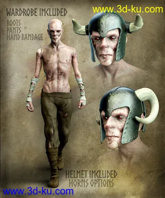 3D打印模型Skalle the Undead for Genesis 8 Male的图片