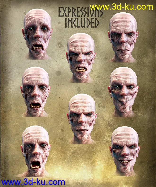 Skalle the Undead for Genesis 8 Male模型的图片9