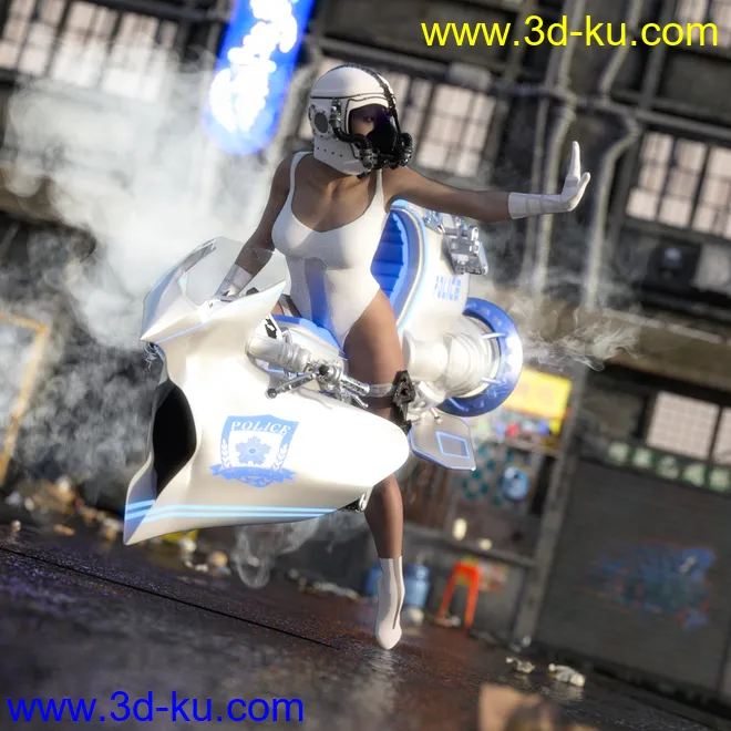 Speeder Bike and Outfit for Genesis 8 Female(s)模型的图片3