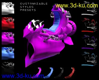 3D打印模型Speeder Bike and Outfit for Genesis 8 Female(s)的图片