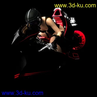 3D打印模型Speeder Bike and Outfit for Genesis 8 Female(s)的图片