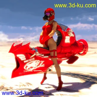 3D打印模型Speeder Bike and Outfit for Genesis 8 Female(s)的图片